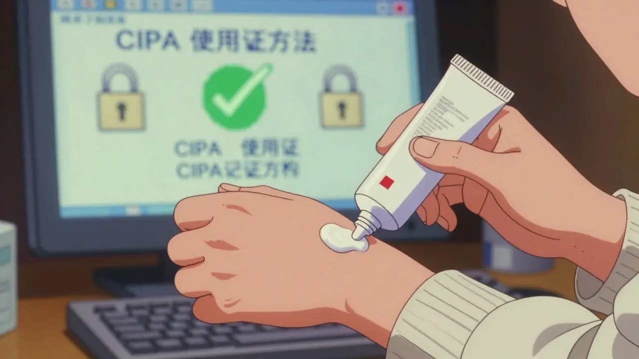 Anime hands applying steroid cream safely