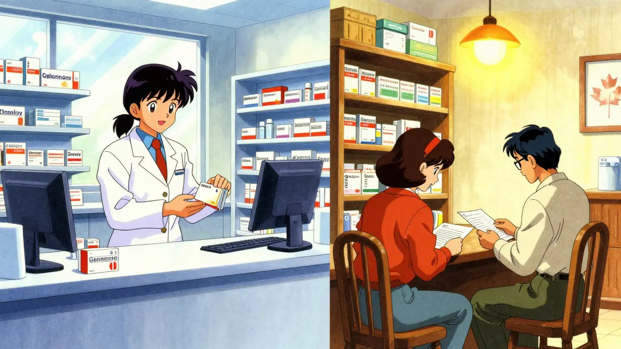Retro anime comparison of US and Canadian pharmacies