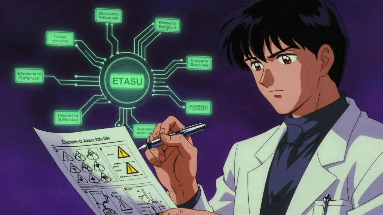 Doctor reviewing complex medical charts with glowing safety network lines