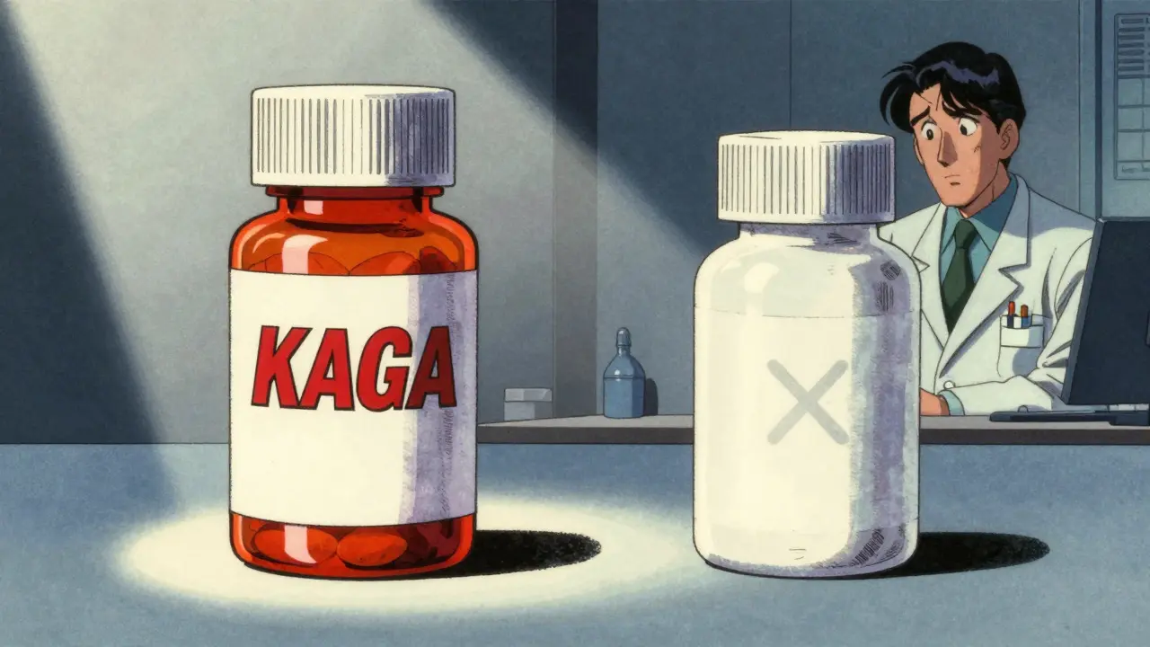 Visual metaphor for lack of generic drug competition